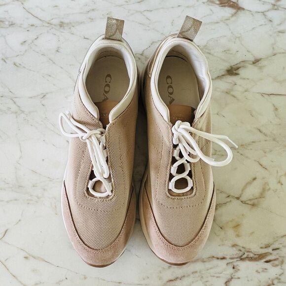 COACH Light Khaki Blush C147 Runner Sneakers - US 8 - Picture 2 of 8